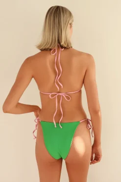 Palm Tie Back Triangle Bikini Top