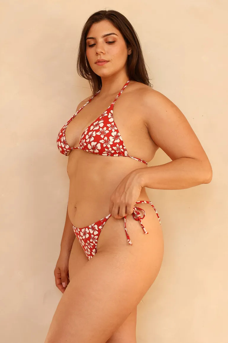 Palm Tie Back Triangle Bikini Top