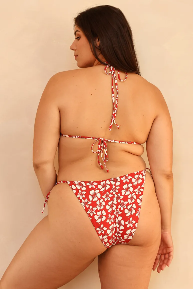 Palm Tie Back Triangle Bikini Top